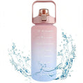 2L Water Bottle Motivational Water Bottle with Time & Capacity Marker BPA-Free Sports Water Cup Fitness Gym Running Exercise