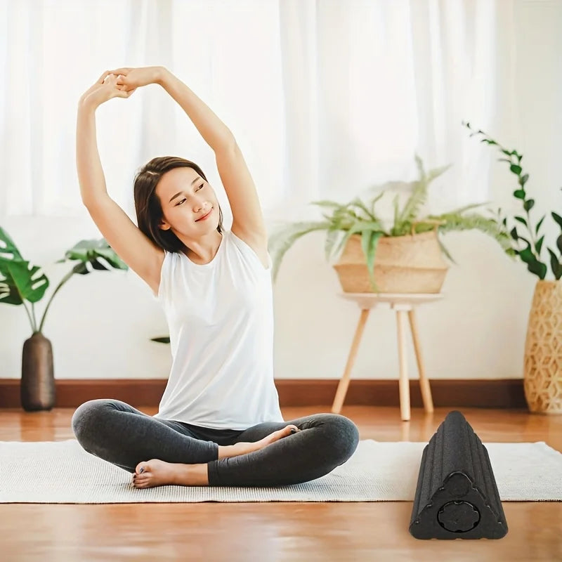 Yoga Blocks 2 in 1 Triangle Foam EPP Roller Triangular Wedge Block for Neck Waist HIPS Back Legs Pilates Exercise Massage Column