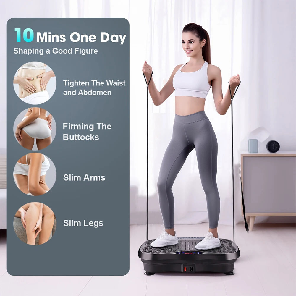 Vibration Plate Exercise Machine Whole Body Workout Bluetooth Rhythm Power Vibrate Platform Weight Loss Shaping Home Fitness Gym