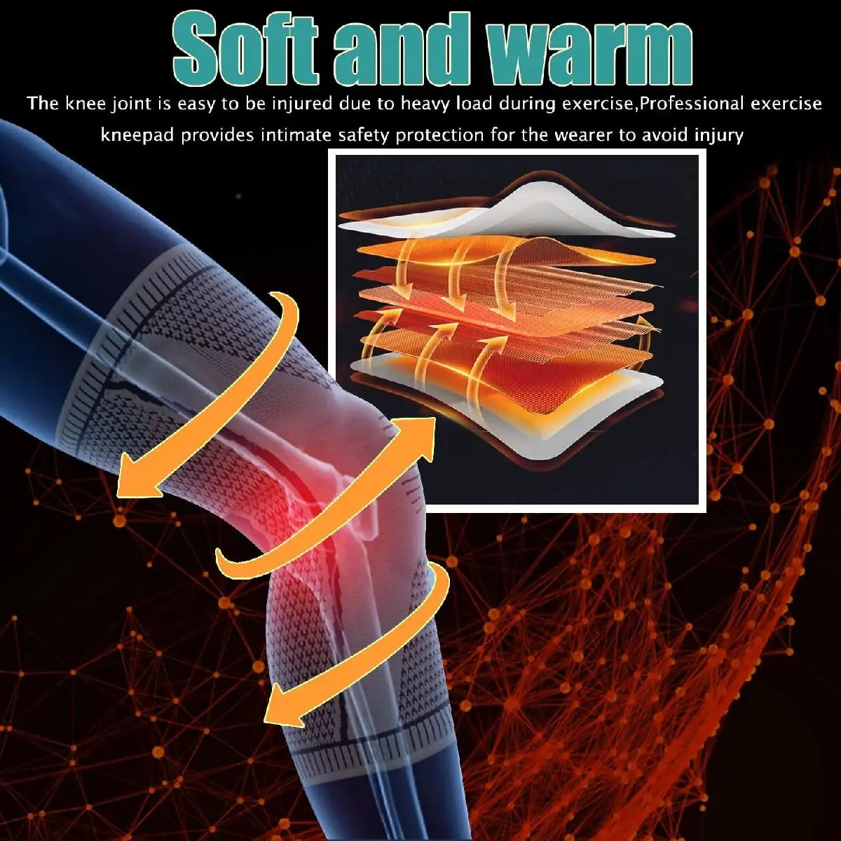 Double Compression Knee Sleeve Support for Knee Pain Sports Running Gym Joint Pain Relief Meniscus Tear Injury Recovery