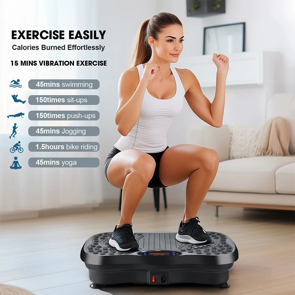 Vibration Plate Exercise Machine Whole Body Workout Bluetooth Rhythm Power Vibrate Platform Weight Loss Shaping Home Fitness Gym