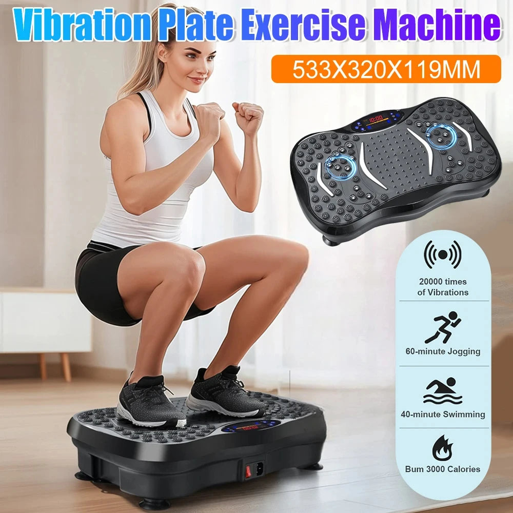 Vibration Plate Exercise Machine Whole Body Workout Bluetooth Rhythm Power Vibrate Platform Weight Loss Shaping Home Fitness Gym