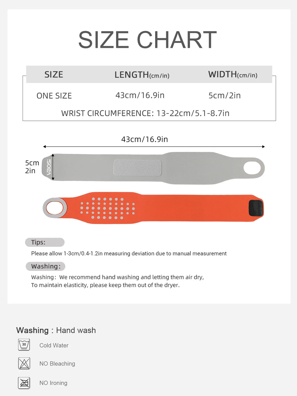 VBOSi 1 Piece Lightweight Adjustable Wrist Wrap – Support for Work, Badminton & Gym Training for Men Women