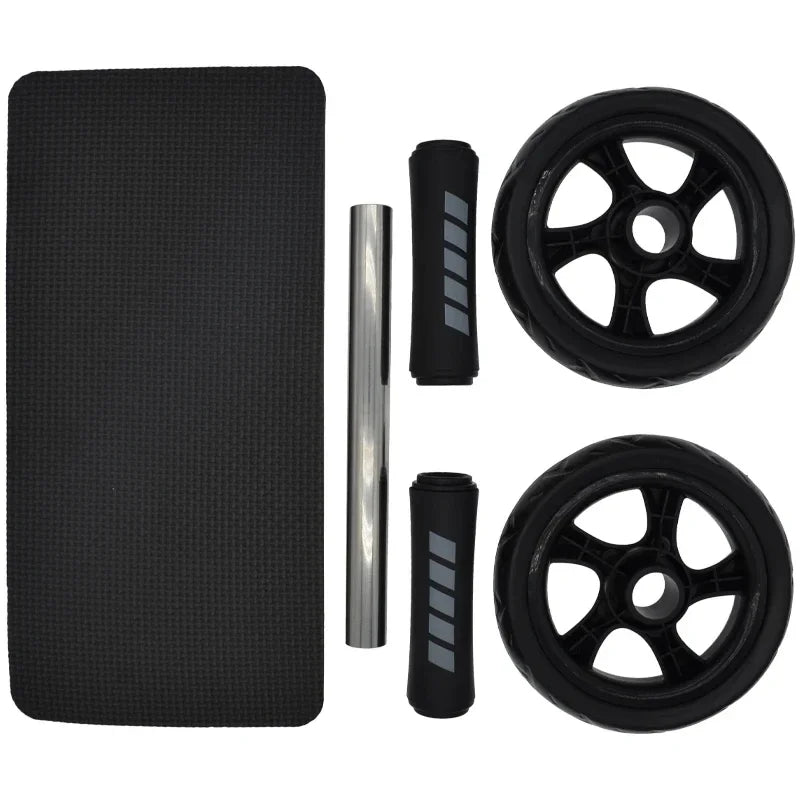 Great-Quality Abs Roller Fitness Equipment 15cm Mute Non-slip Double-Wheel Abdominal Wheel Exercise Ab Work Out Gym Muscle
