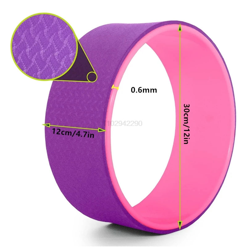 12" Yoga Wheel  Back Roller Deep Tissue Massager Yoga Stretching Equipmen for Back Pain Relief Improving Yoga Poses Relaxation