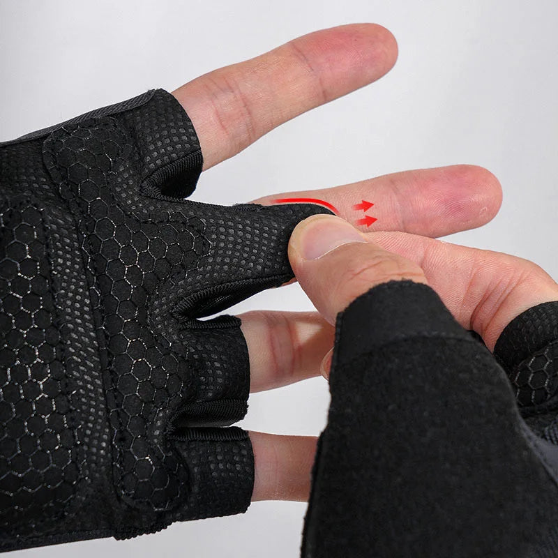 Wrist Support Workout Gloves, Anti-Slip Breathable Half Finger for Weightlifting, Gym, Pull-Ups, Dumbbell, Cycling, Climbing
