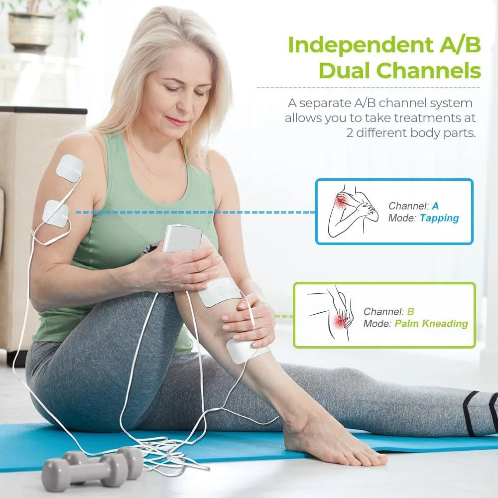 EMS Muscle Stimulator TENS-EMS Machine for Home Use,Muscle Toning Device &Recovery Massager with Electrodes Pads Pain Relief