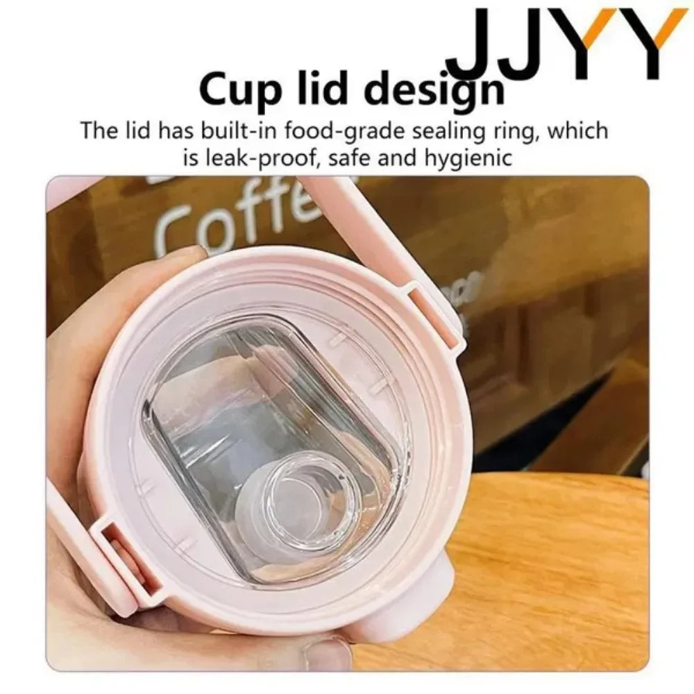 2000ML Large Capacity Water Bottle with Time Marker Plastic Motivational Water Bottle Drinking Bottle for Gym Sports Outdoor