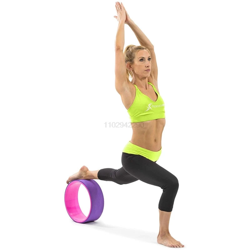 12" Yoga Wheel  Back Roller Deep Tissue Massager Yoga Stretching Equipmen for Back Pain Relief Improving Yoga Poses Relaxation