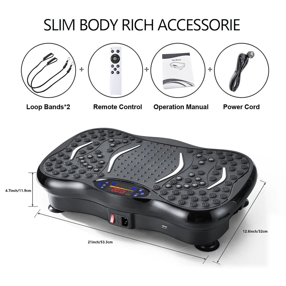 Vibration Plate Exercise Machine Whole Body Workout Bluetooth Rhythm Power Vibrate Platform Weight Loss Shaping Home Fitness Gym