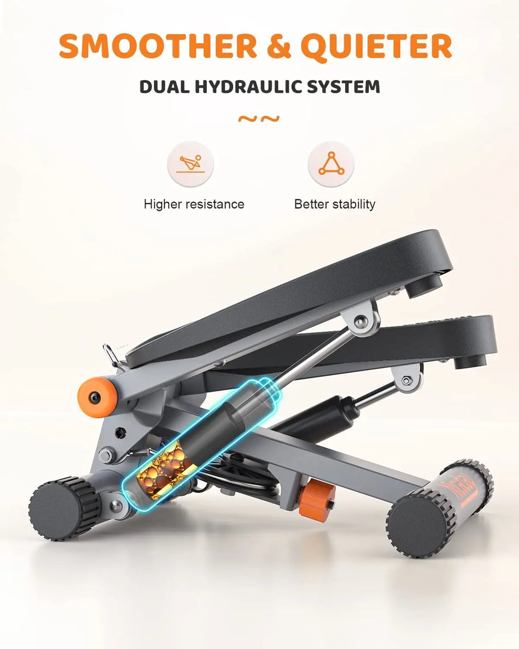 Mini Stepper Trainer Stair Air Walker Stepper With Resistance Bands