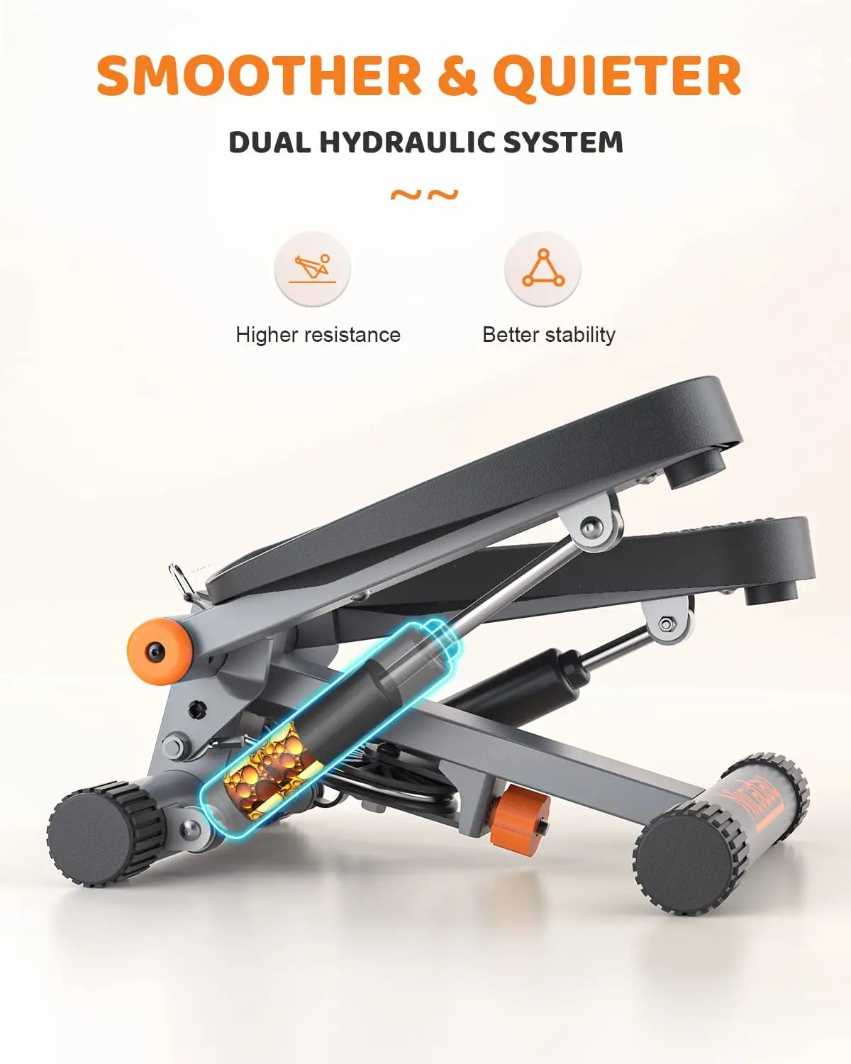 Mini Stepper Trainer Stair Air Walker Stepper With Resistance Bands