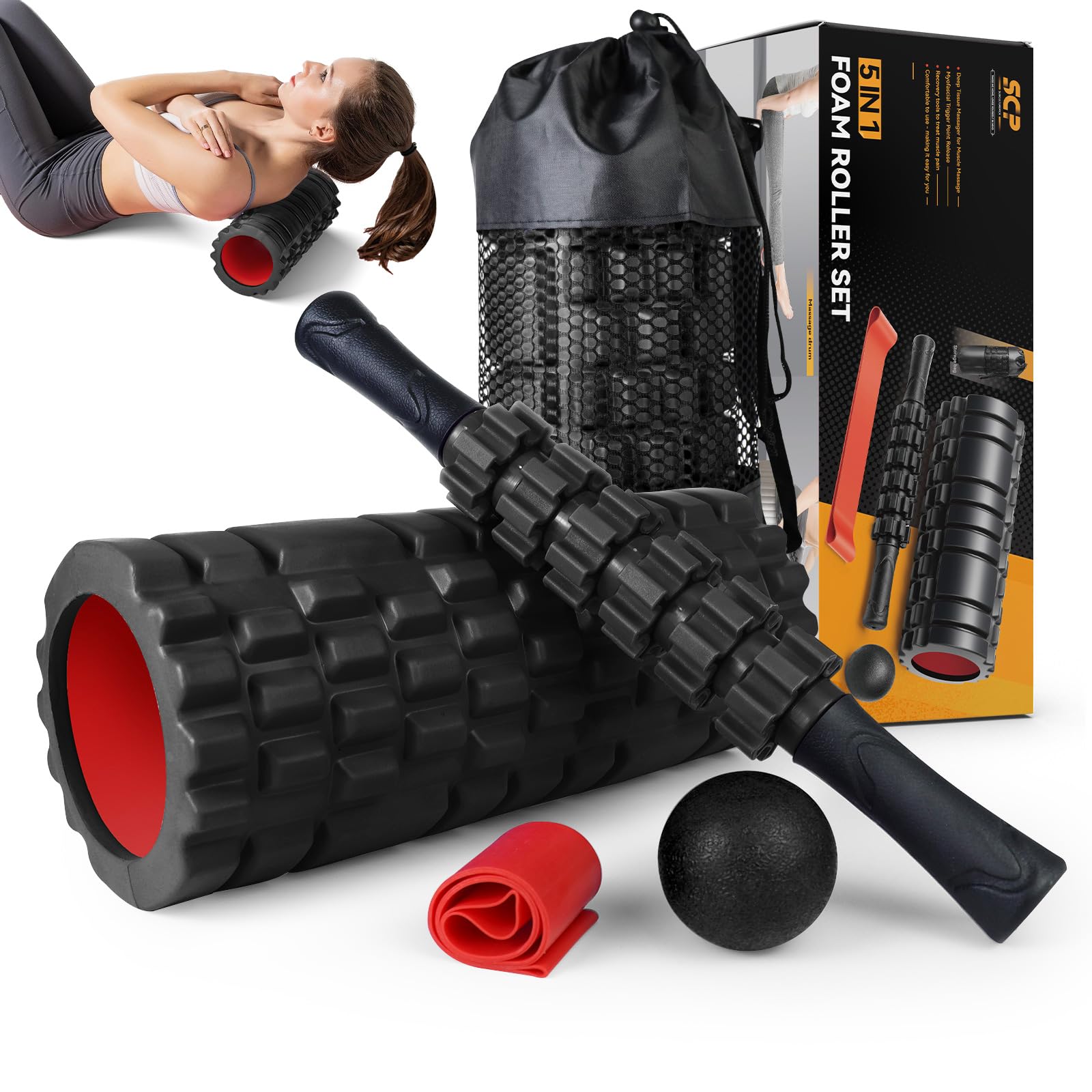 Foam Roller Recovery Set with Massage Ball