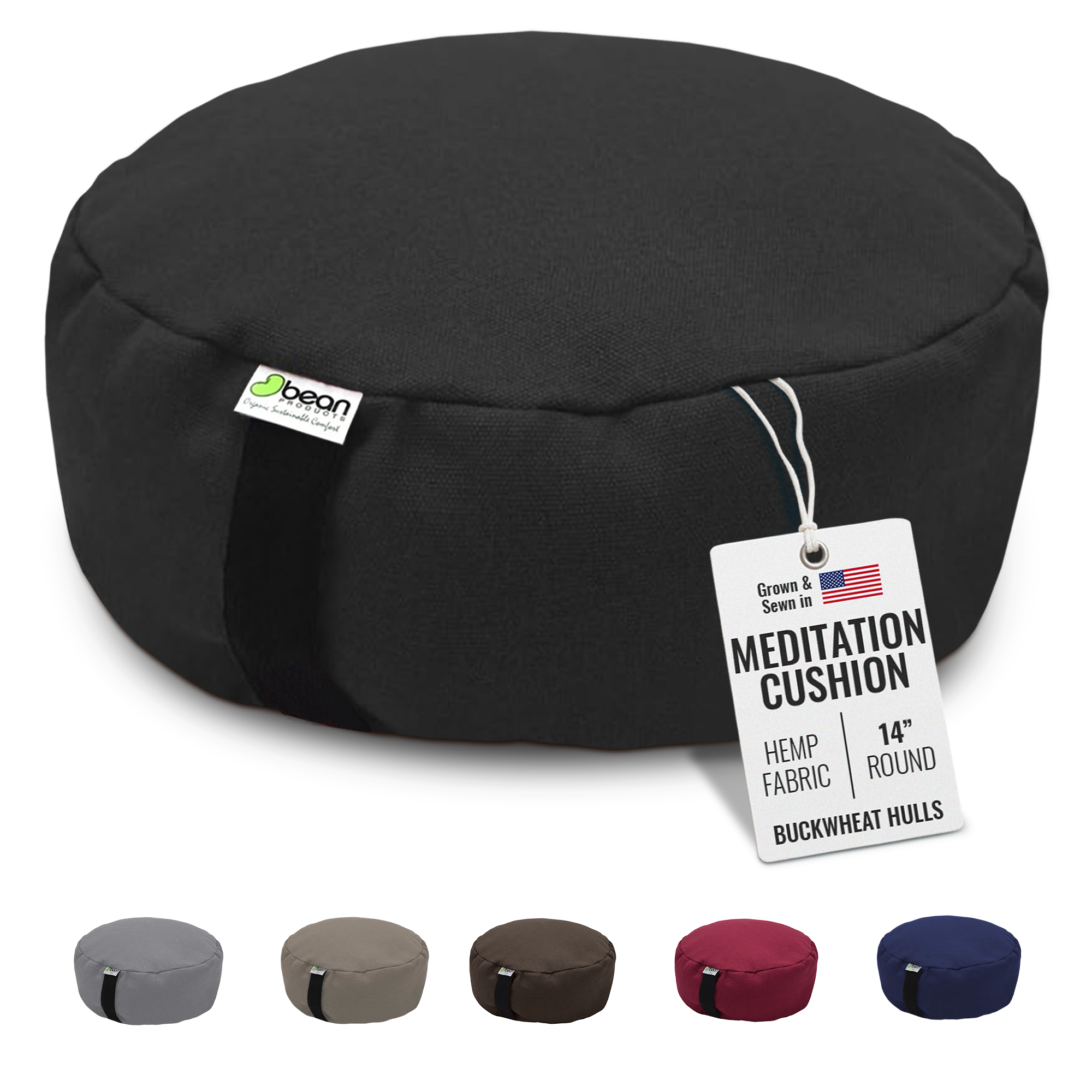 Zafu Meditation Cushion with Buckwheat Hulls
